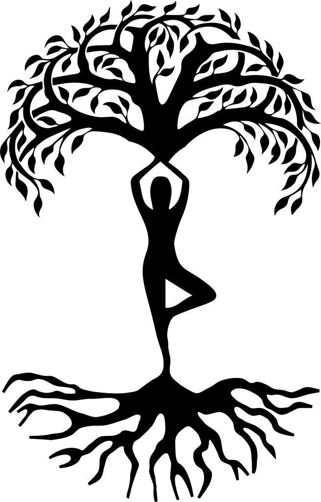 Sacred Play - yoga 'tree' pose silhouette