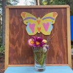 Custom shelf with flowers and butterfly
